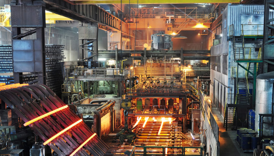 Production of steel in a steel mill – production in heavy indust